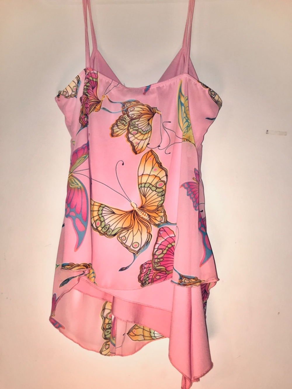 NWT MKM DESIGNS Pink Butterfly V-Neck Spaghetti Strap Tank Top 90s Large Y2K - Picture 5 of 11